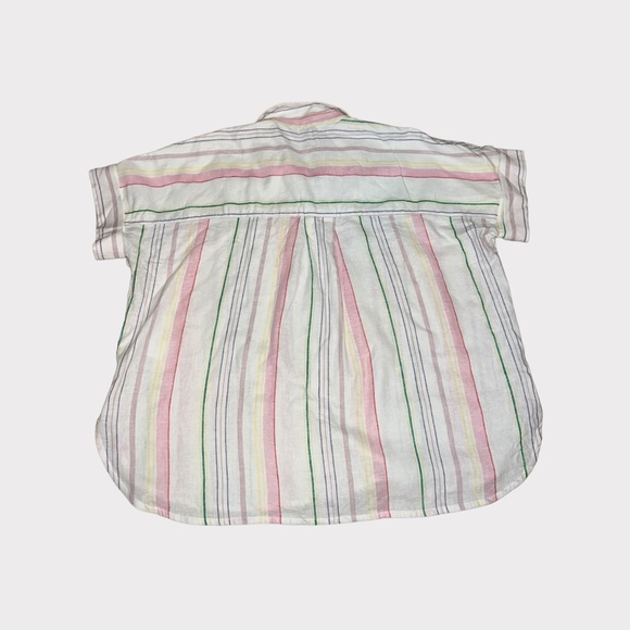 Madewell Linen-Blend Daily Shirt in Rainbow Stripe - Picture 8 of 11